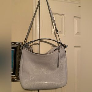 Coach Light Gray Pebbled Leather Bleecker Sullivan Hobo Lg Crossbody